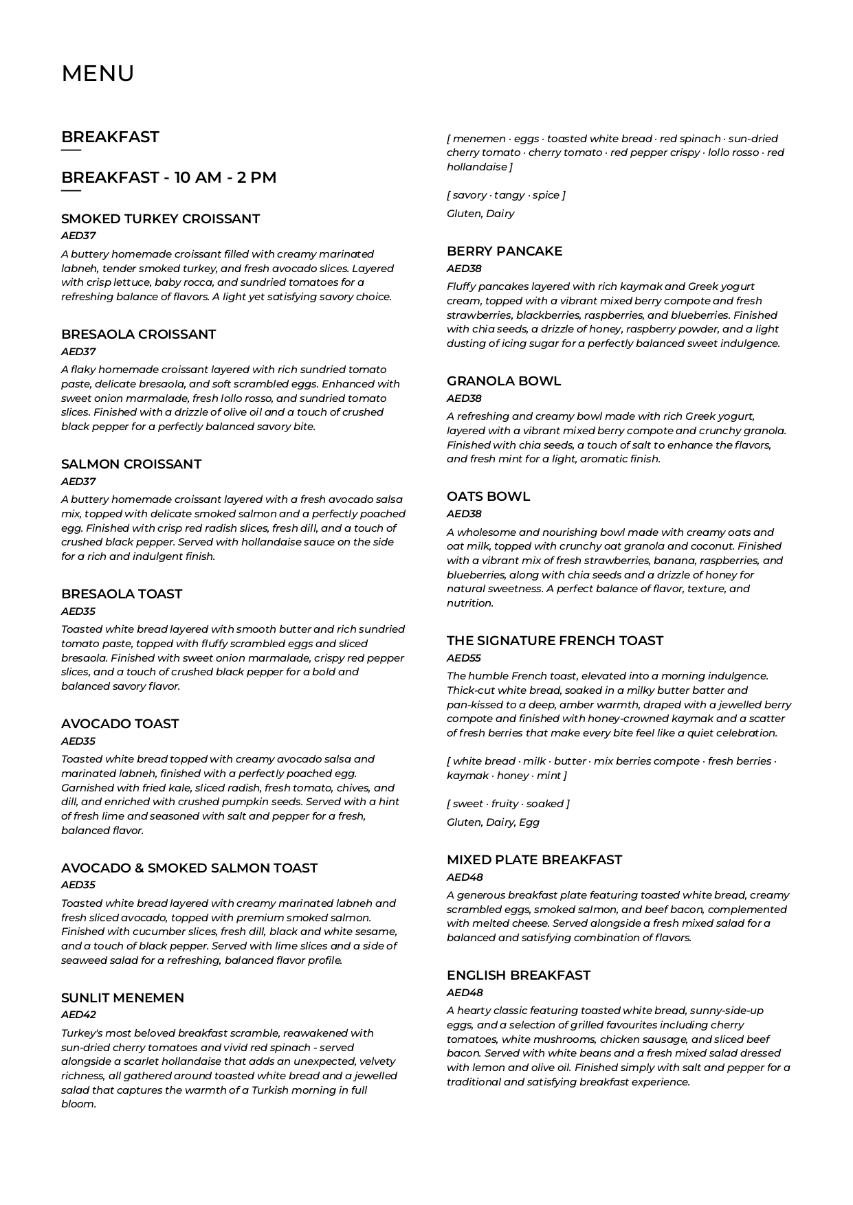 Food Menu